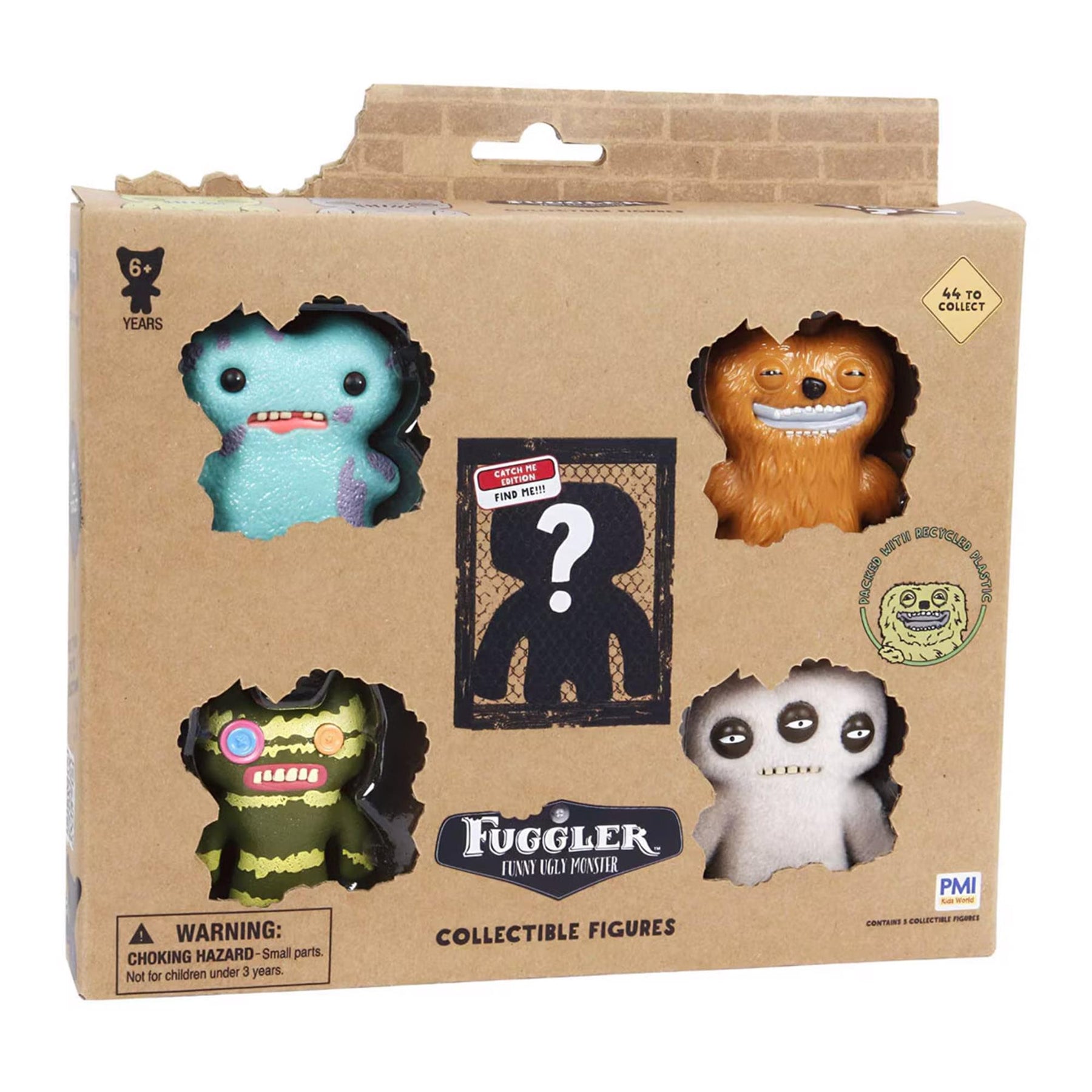 Fuggler 2.5 Inch Figure 5-Pack | Turquoise, Tan, Striped Green, Gray