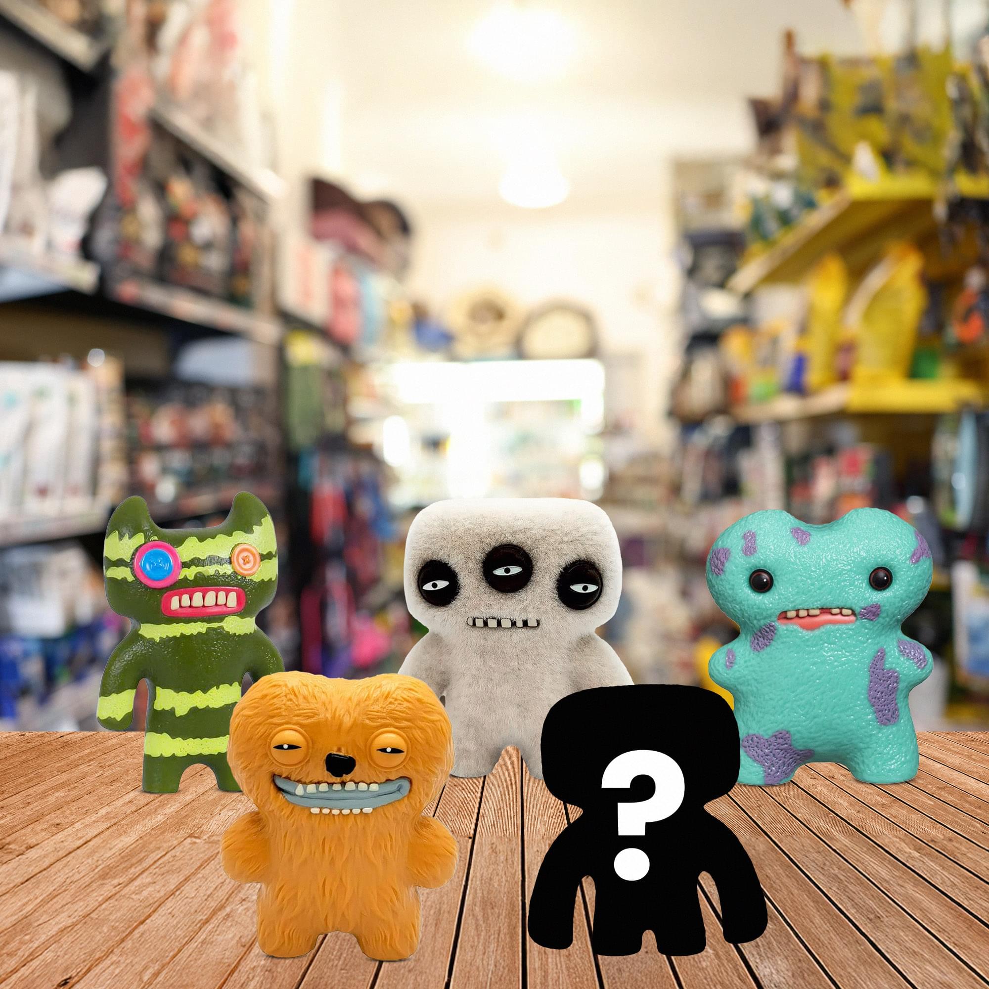 Fuggler 2.5 Inch Figure 5-Pack | Turquoise, Tan, Striped Green, Gray