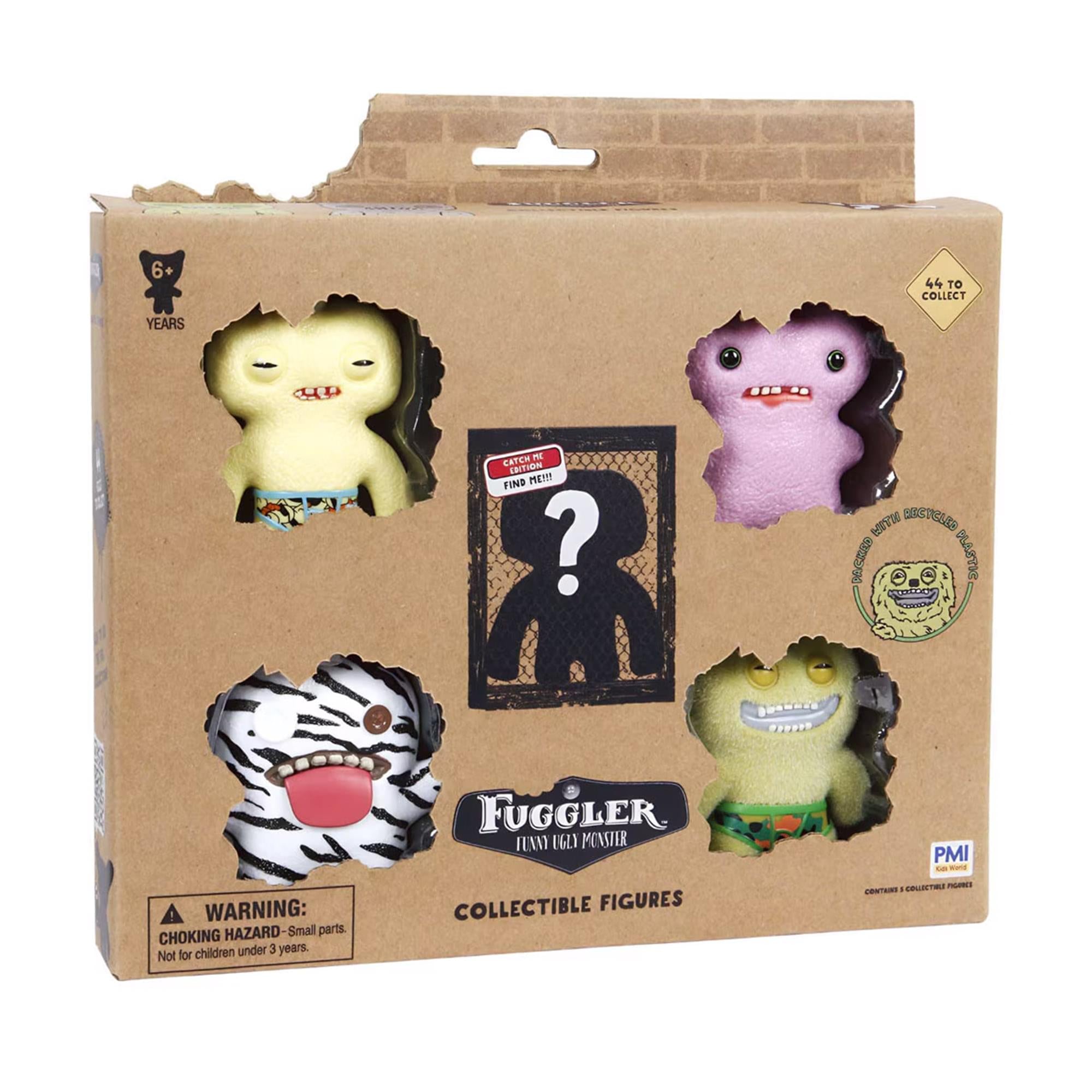 Fuggler 2.5 Inch Figure 5-Pack | Yellow, Pink, Zebra Print, Green