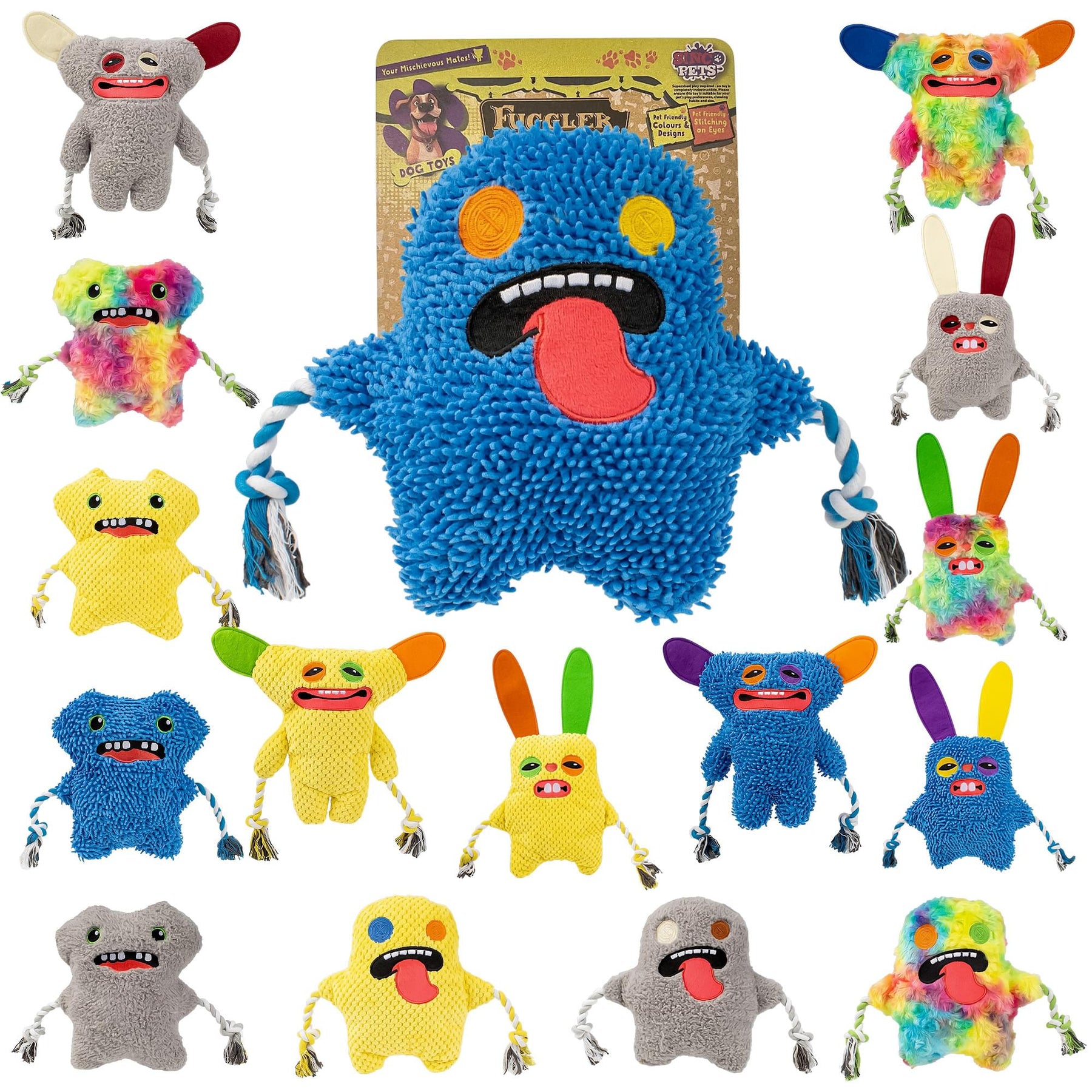 Fuggler 8-Inch Rope Dog Toy | One Random Color and Character