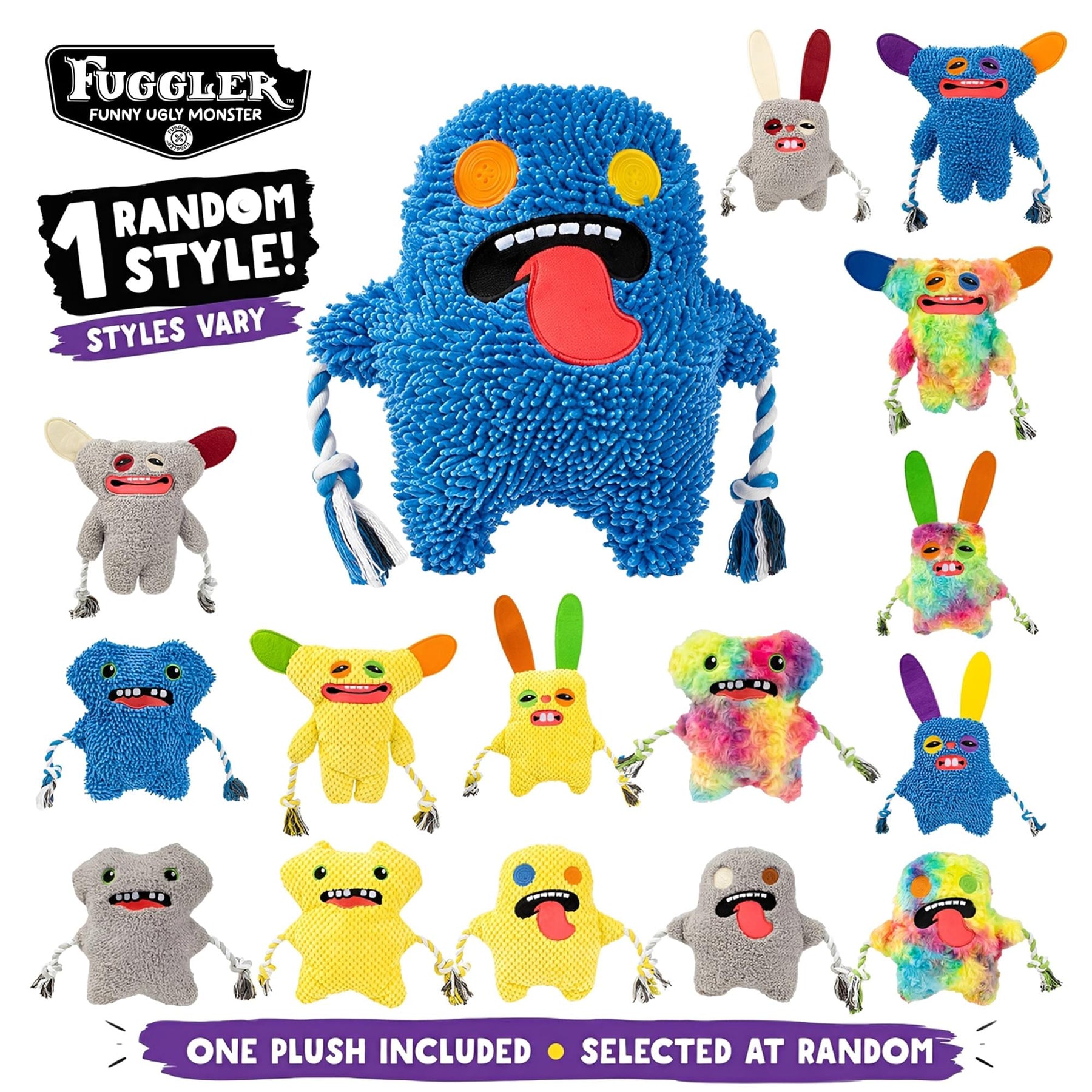 Fuggler 8-Inch Rope Dog Toy | One Random Color and Character