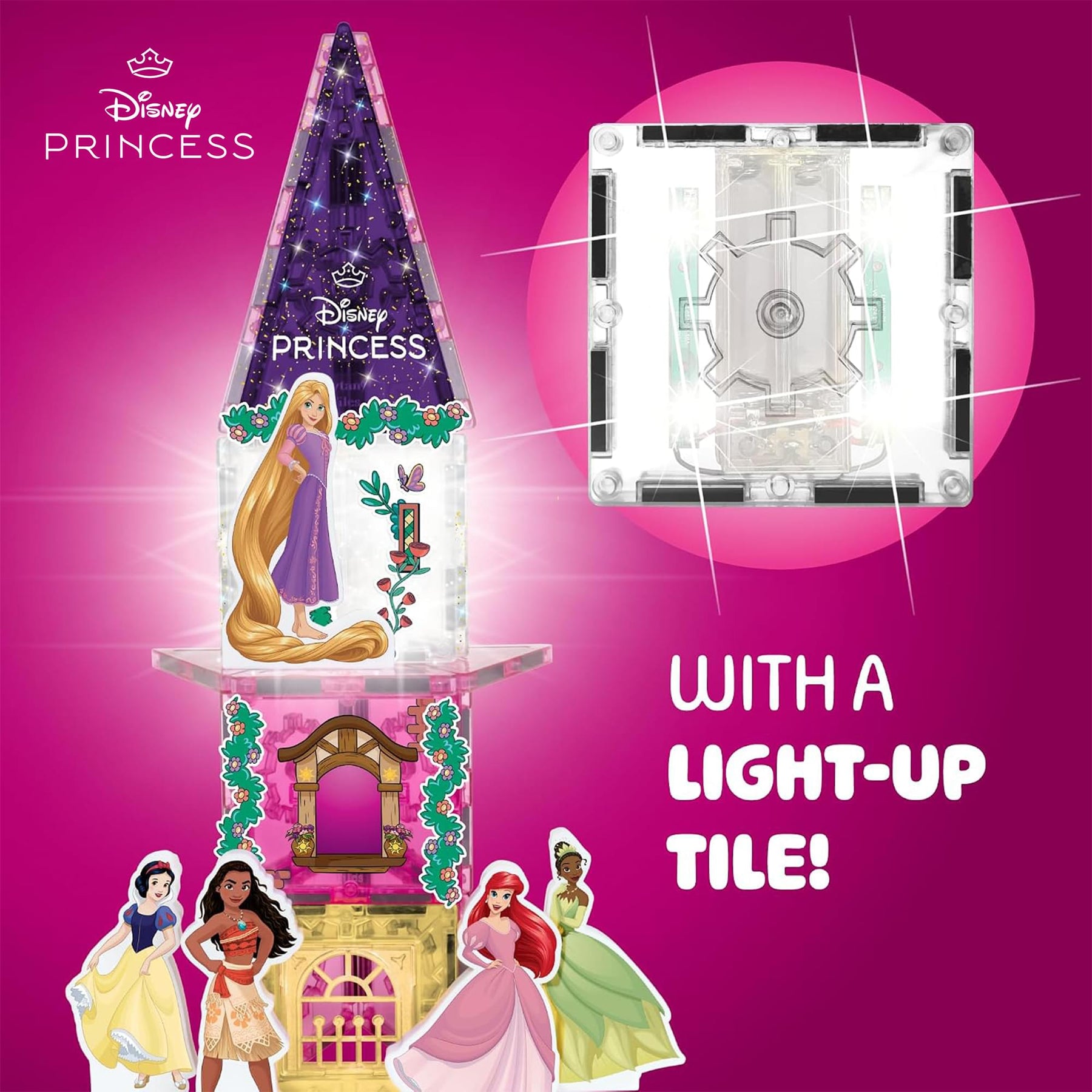 Disney Princess 24-Piece Magnetic Tile Travel Set