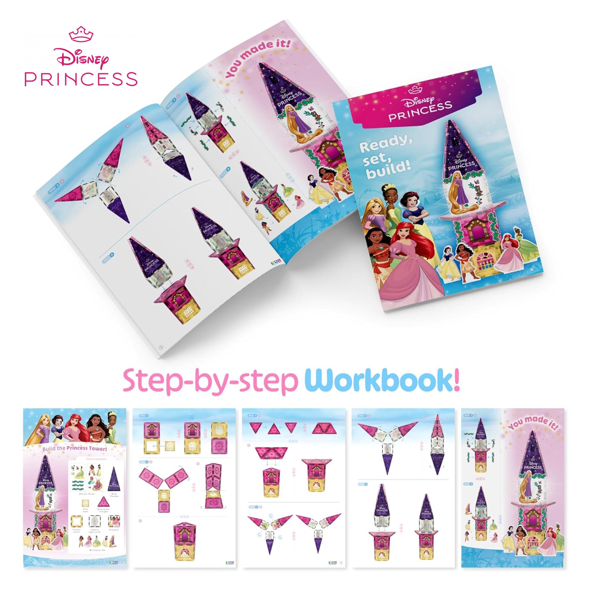 Disney Princess 24-Piece Magnetic Tile Travel Set