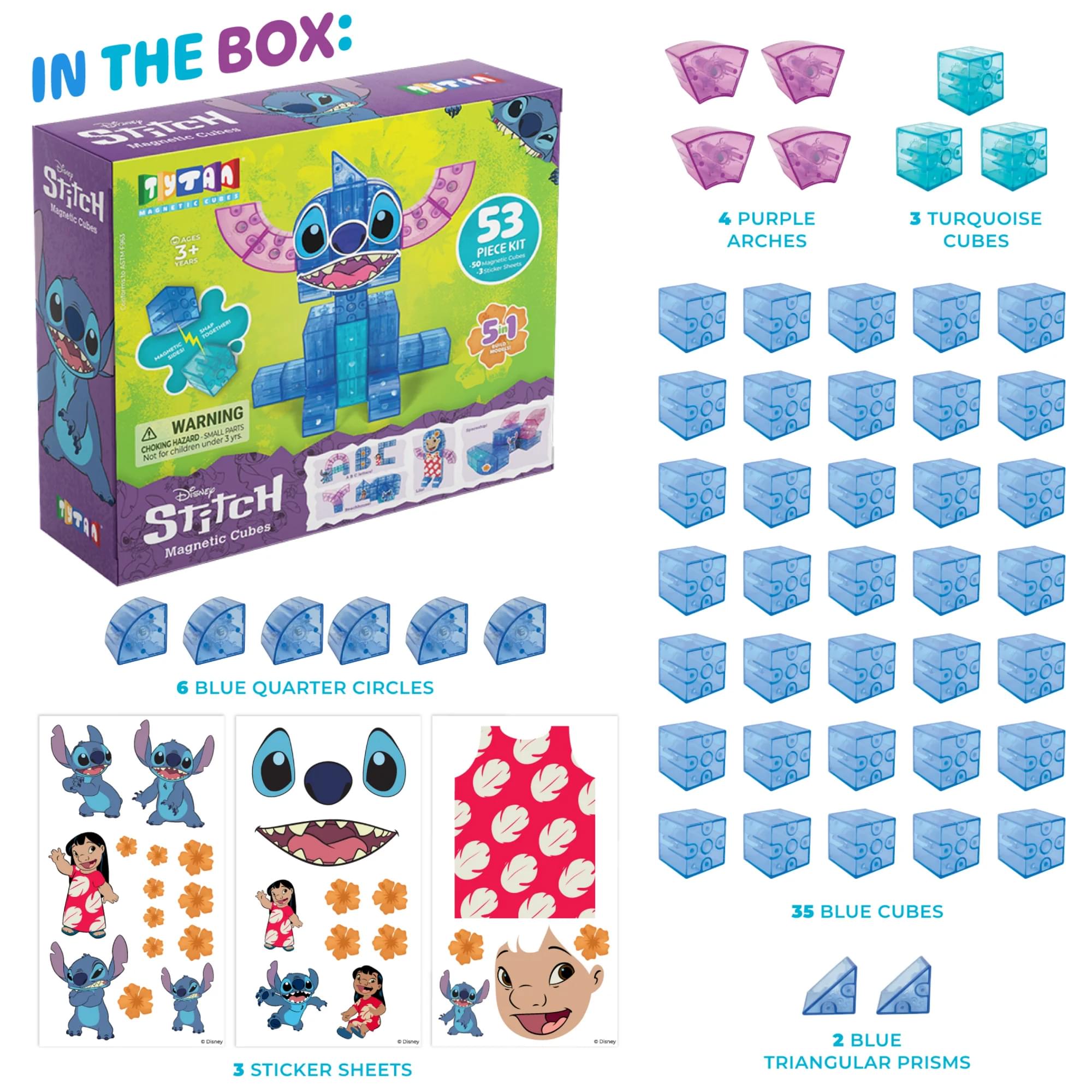 Disney Lilo & Stitch 53-Piece Magnetic Cube Kit