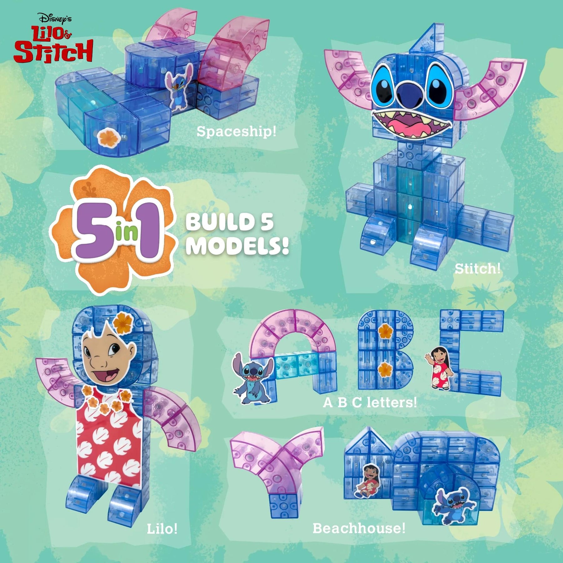 Disney Lilo & Stitch 53-Piece Magnetic Cube Kit