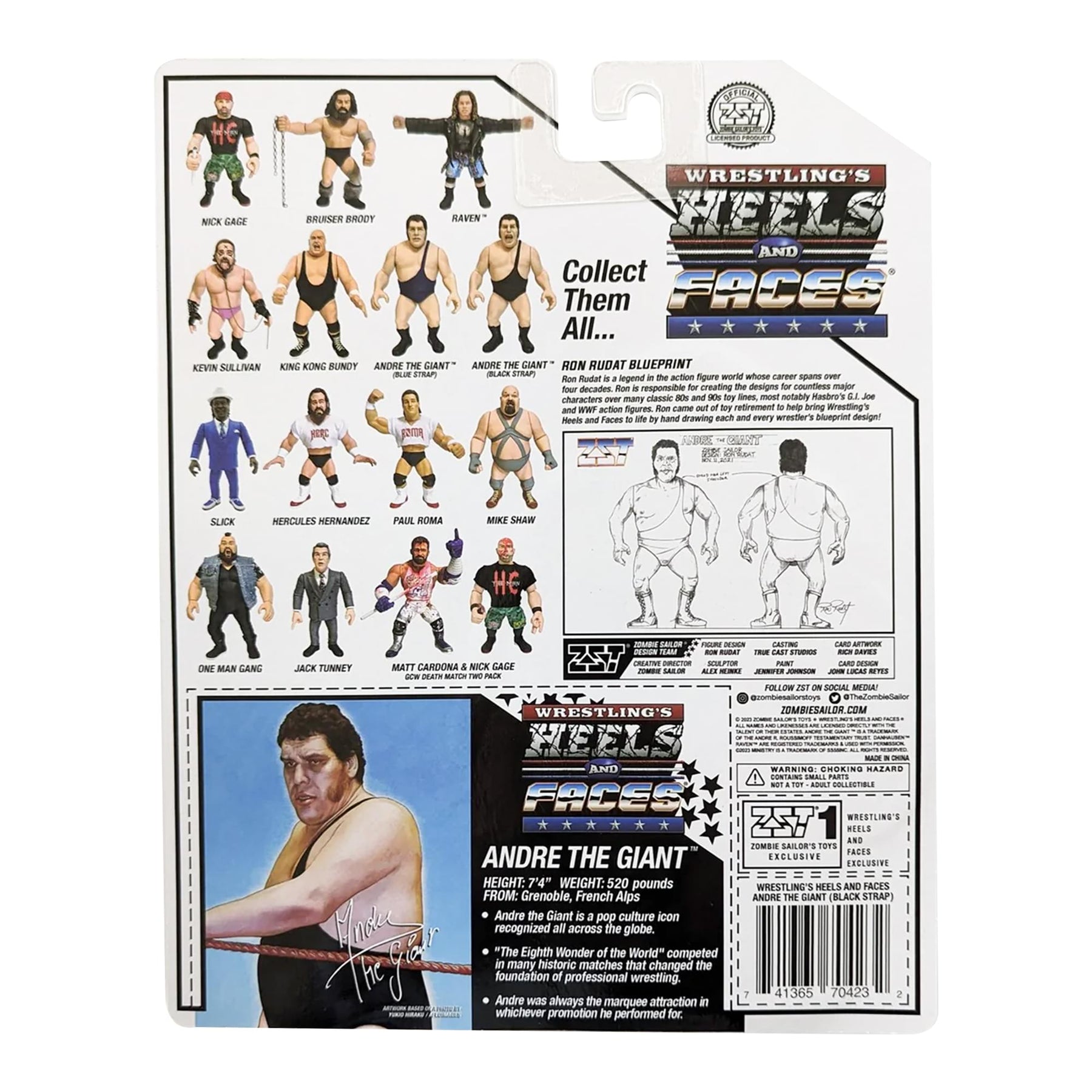 Wrestling's Heels and Faces Retro Action Figure | Andre The Giant (Black Strap)