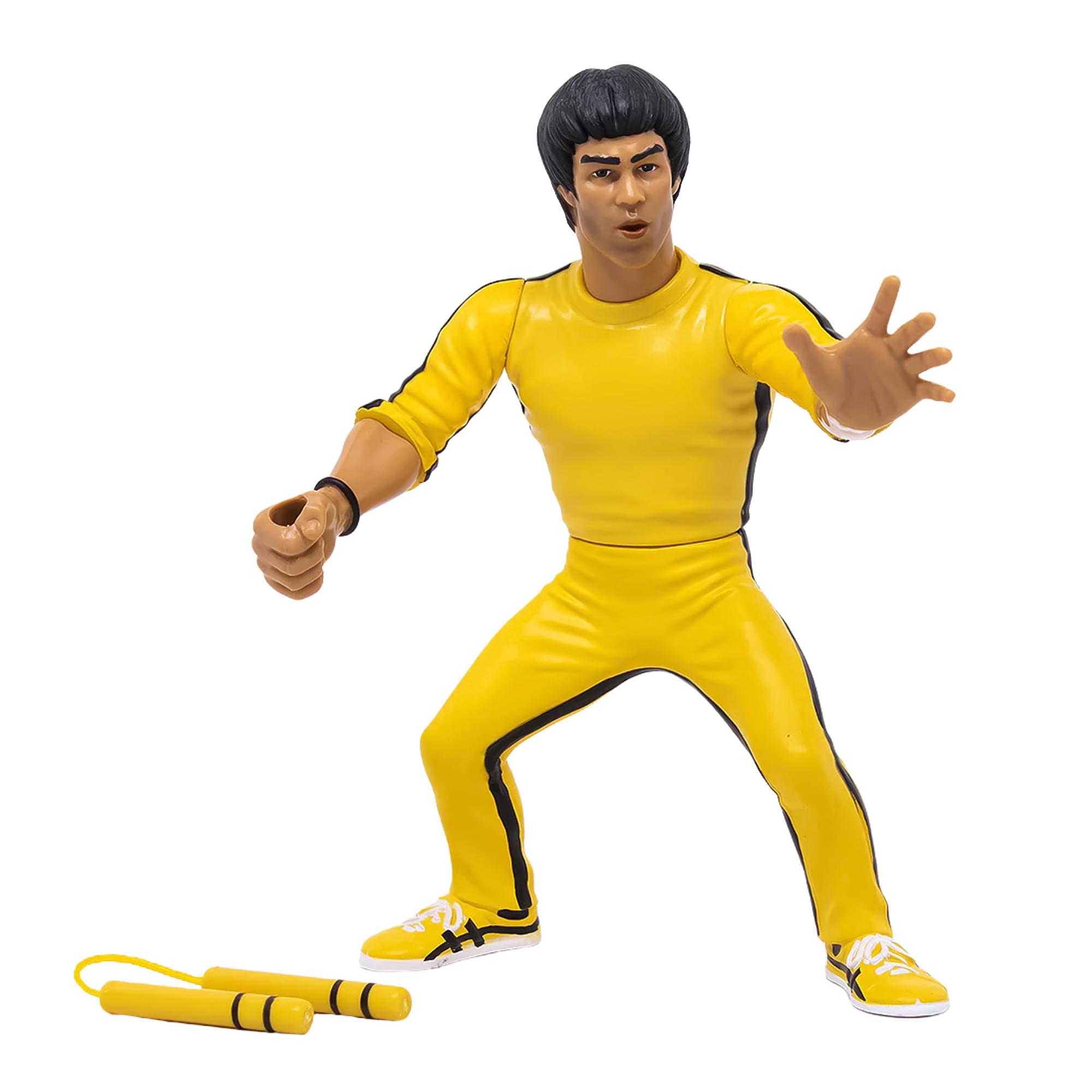 Bruce Lee Heels and Faces Retro Action Figure | Yellow Tracksuit