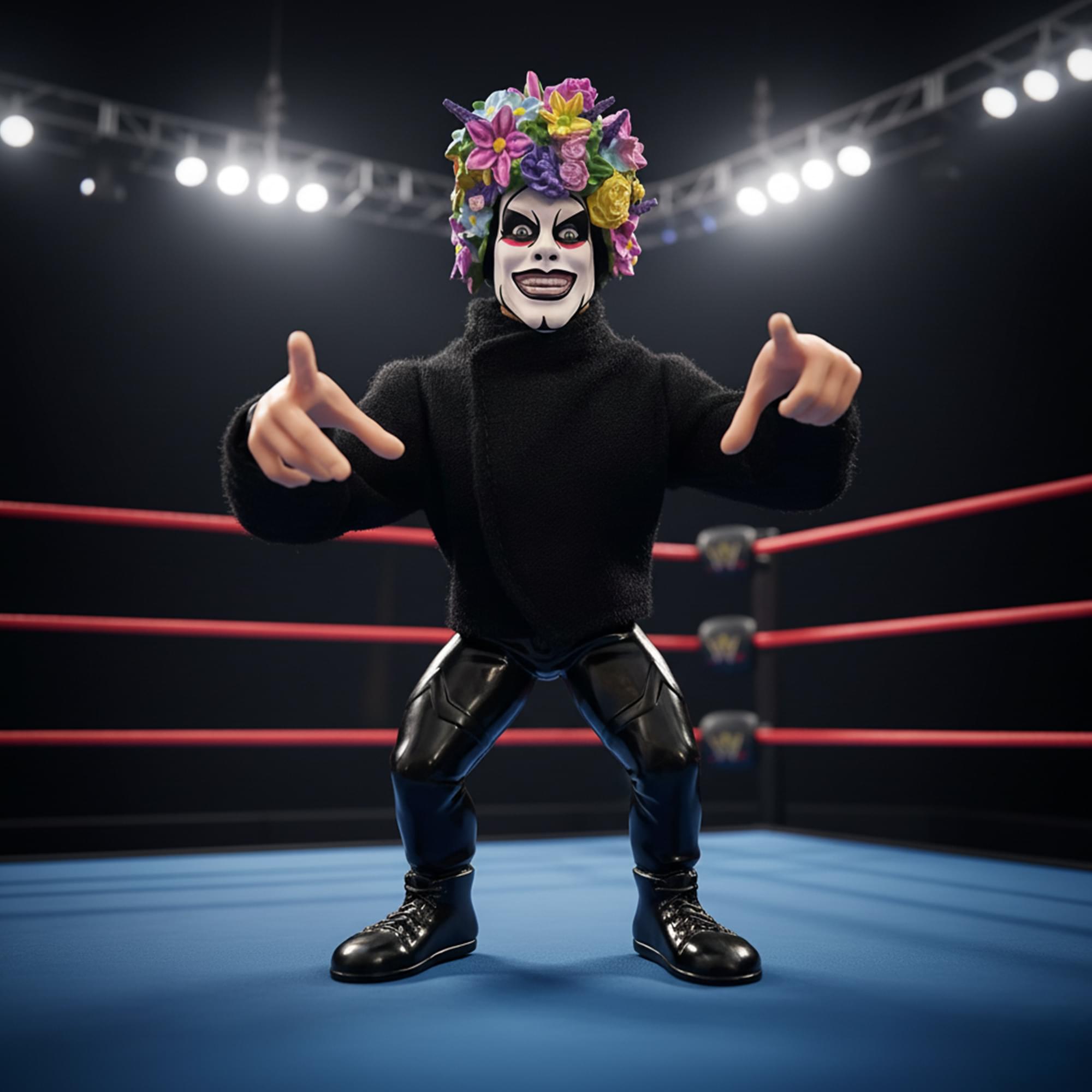 Wrestling's Heels and Faces Retro Action Figure | Danhausen (Soft Goods Jacket)