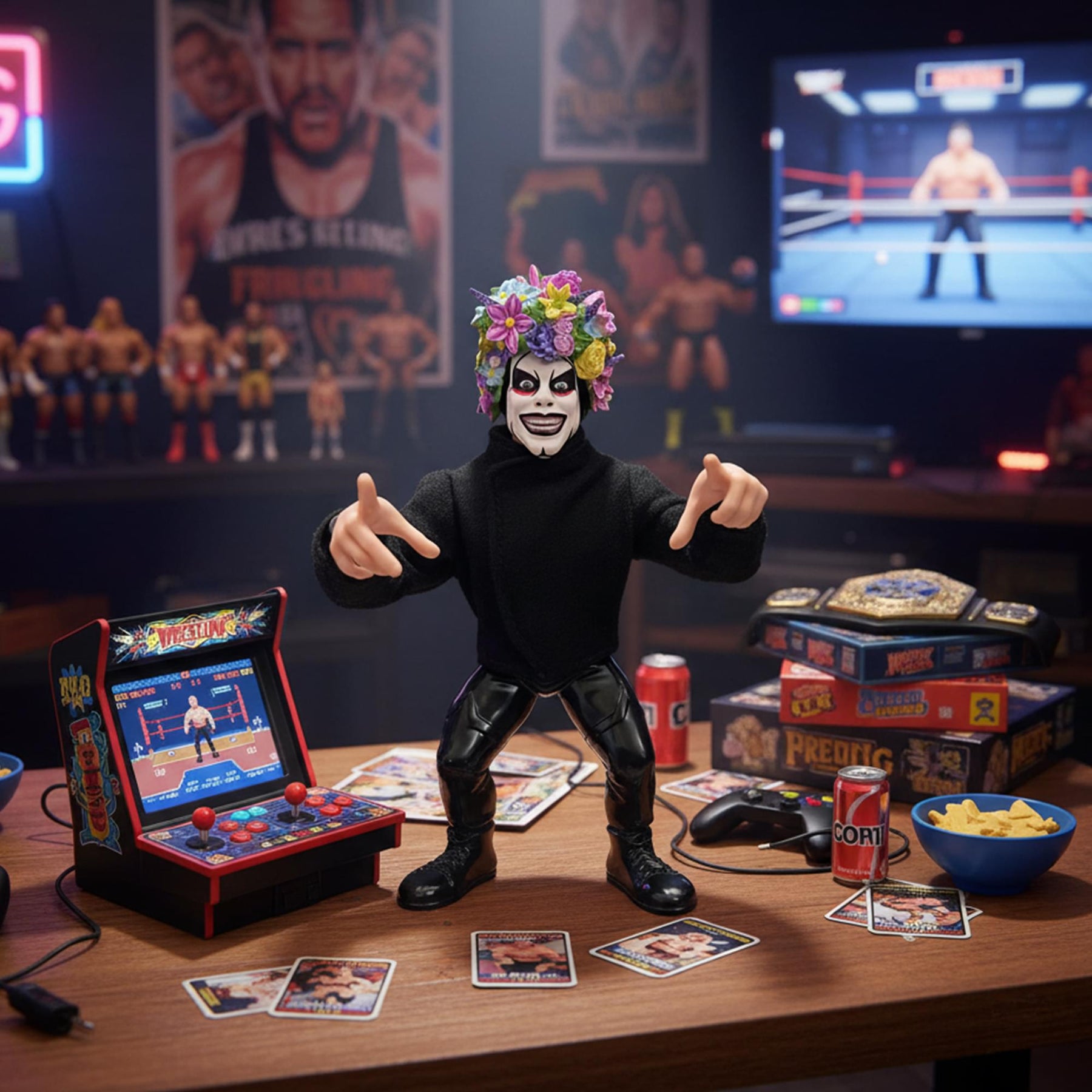 Wrestling's Heels and Faces Retro Action Figure | Danhausen (Soft Goods Jacket)