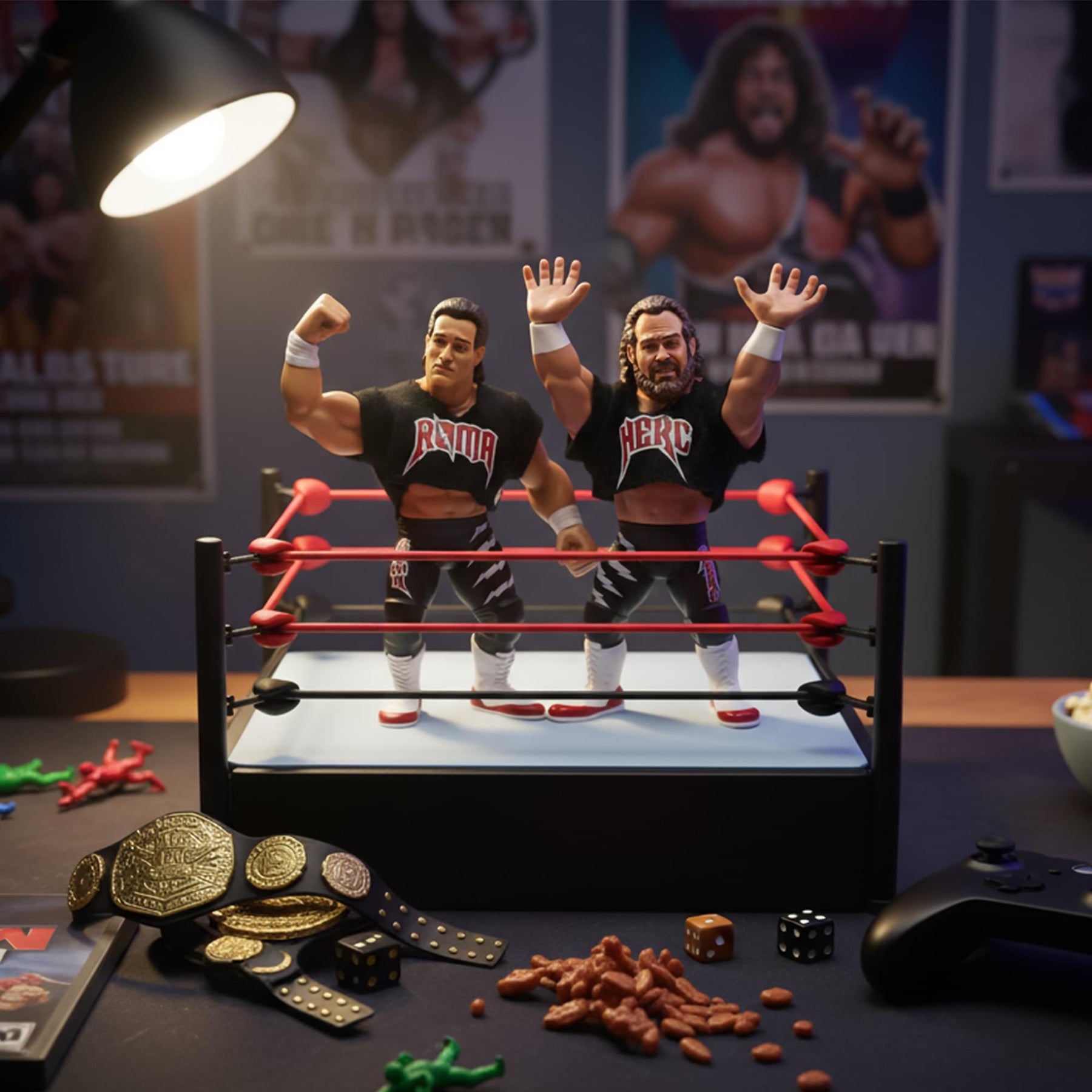 Wrestling's Heels and Faces Retro Action Figure | Herc and Roma 2 Pack
