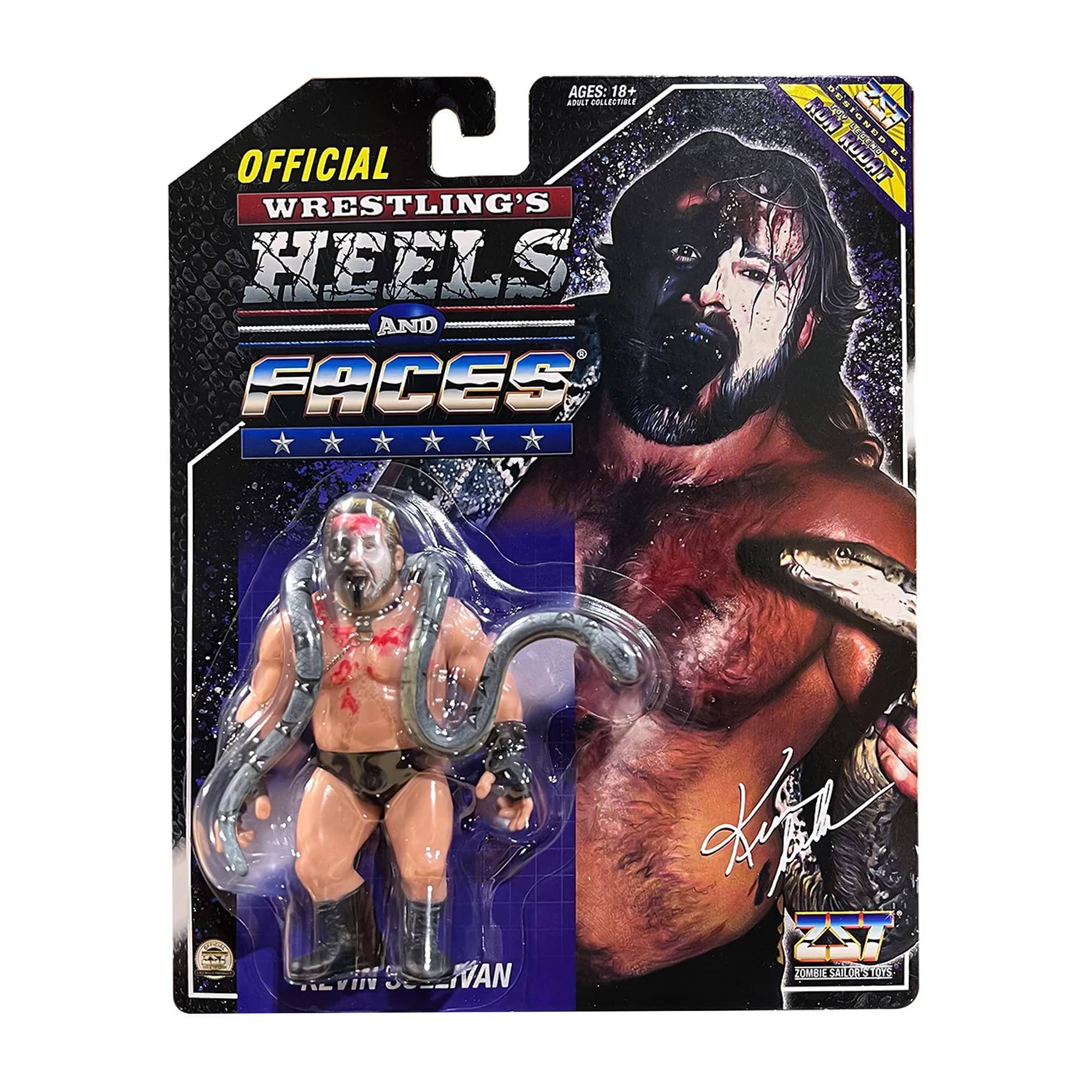 Wrestling's Heels and Faces Retro Action Figure | Kevin Sullivan With Snake