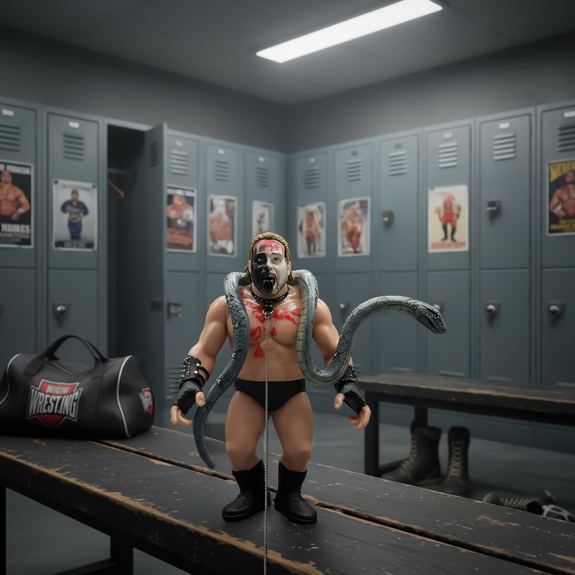 Wrestling's Heels and Faces Retro Action Figure | Kevin Sullivan With Snake