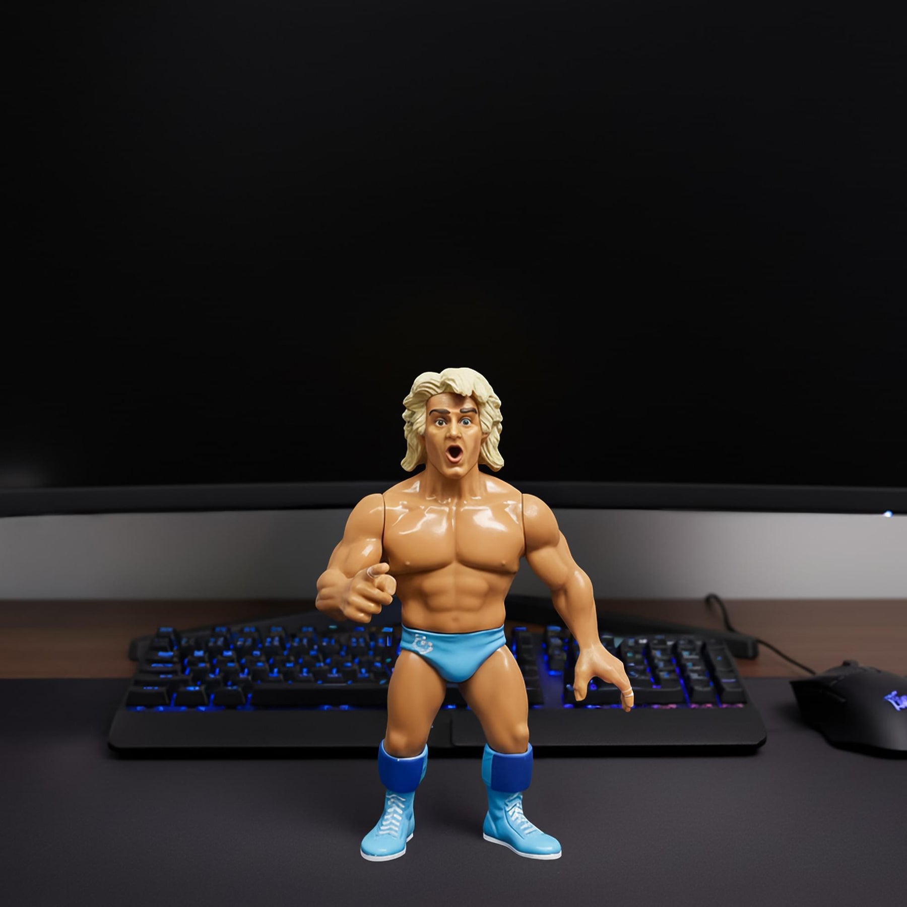 Wrestling's Heels and Faces Retro Action Figure | Ric Flair (Blue Tights)