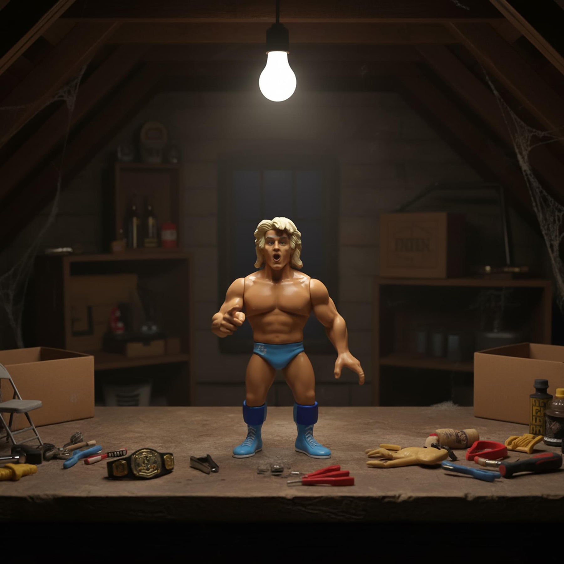 Wrestling's Heels and Faces Retro Action Figure | Ric Flair (Blue Tights)