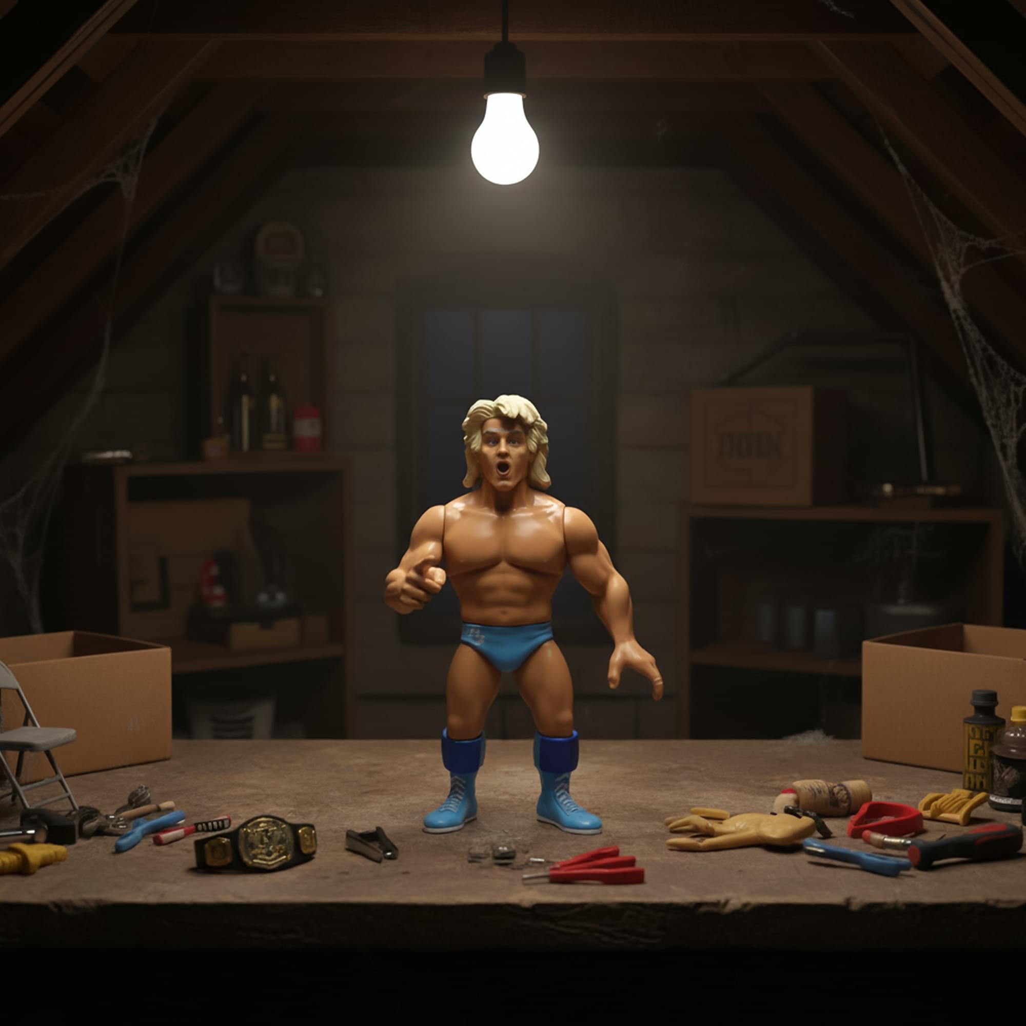 Wrestling's Heels and Faces Retro Action Figure | Ric Flair (Blue Tights)