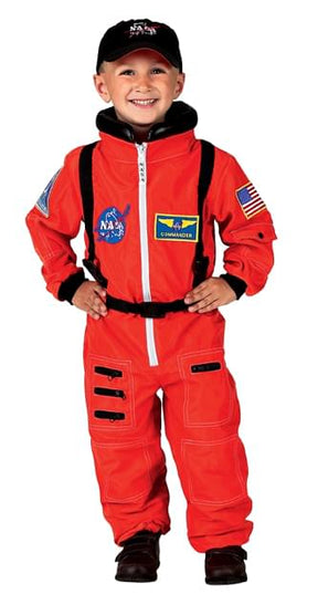Jr Astronaut Suit (Orange) W/Cap Child Costume