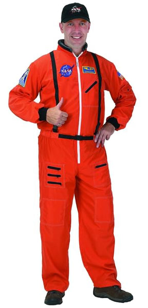 Adult Astronaut (Orange) Suit W/ Cap Costume