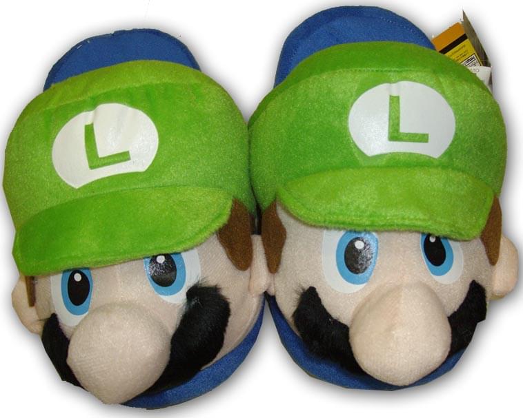 Super Mario Brothers Luigi Plush Slippers