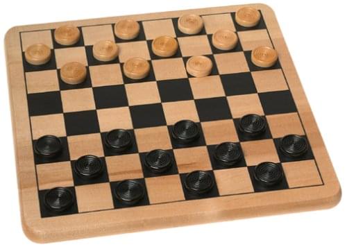 Wood Checkers Board Game Set