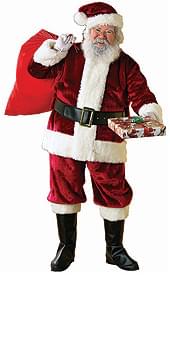 Regal Crimson Deluxe Plush Santa Suit Costume Adult