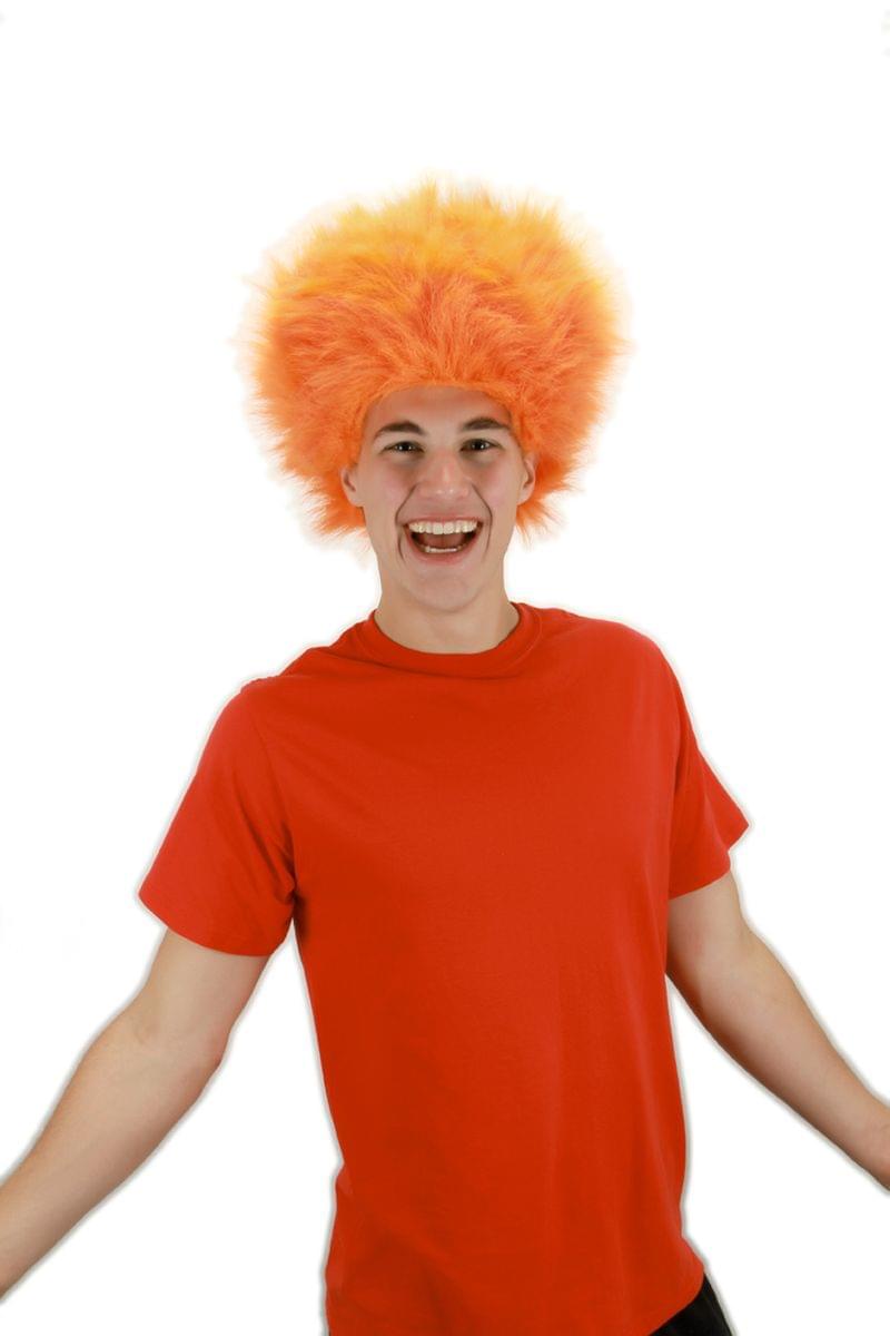 Orange Fuzzy Costume Wig Adult
