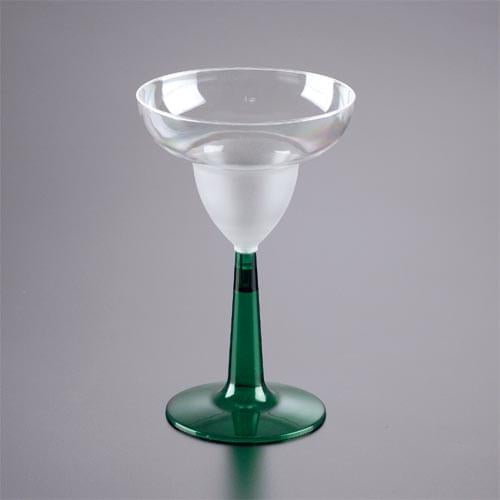 2 Piece 12 oz Clear Margarita Glass With Green Base Case Of 96