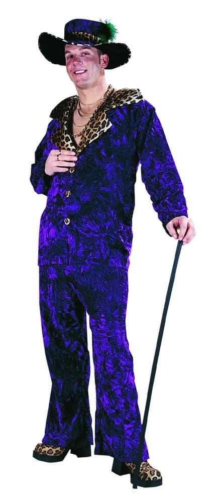 Big Daddy Purple Velvet Pimp Adult Costume Standdard
