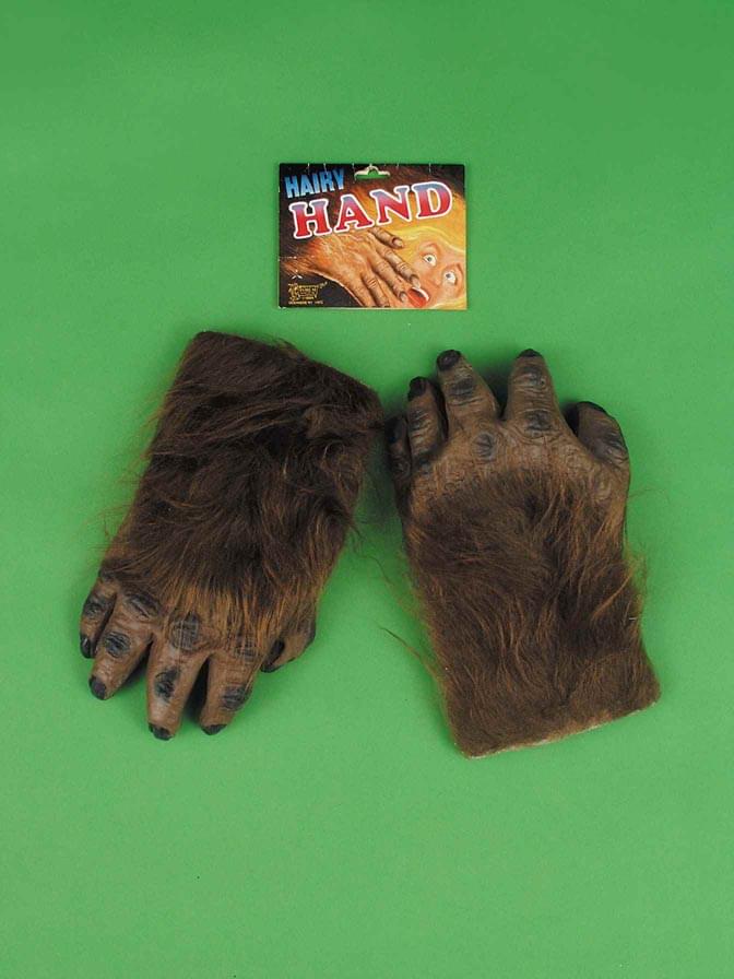 Brown Werewolf Hairy Hands Gloves Adult Costume Accessory