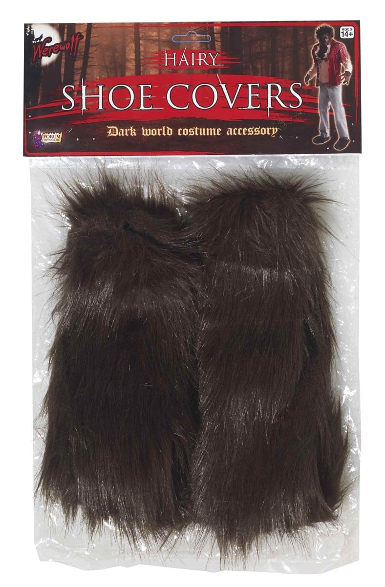 Brown Hairy Monster Shoe Covers Adult Costume Accessory