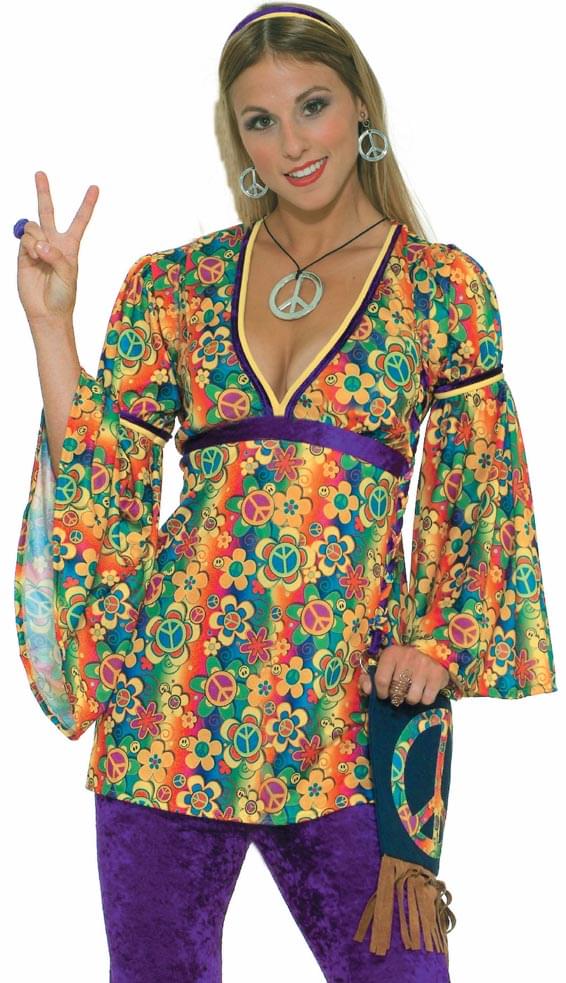 60's 70's Hippie Peace Sign Costume Necklace & Earrings | Free Shippin