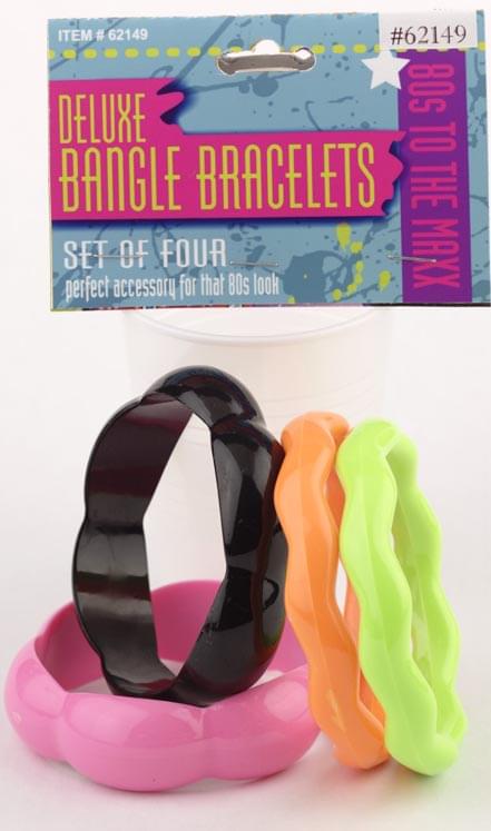 80's Punk Rock - Deluxe Costume Bangle Bracelet Set (4 Pc)