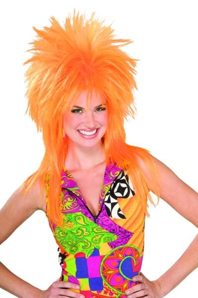 80's Punk Rock Orange Burst Costume Wig