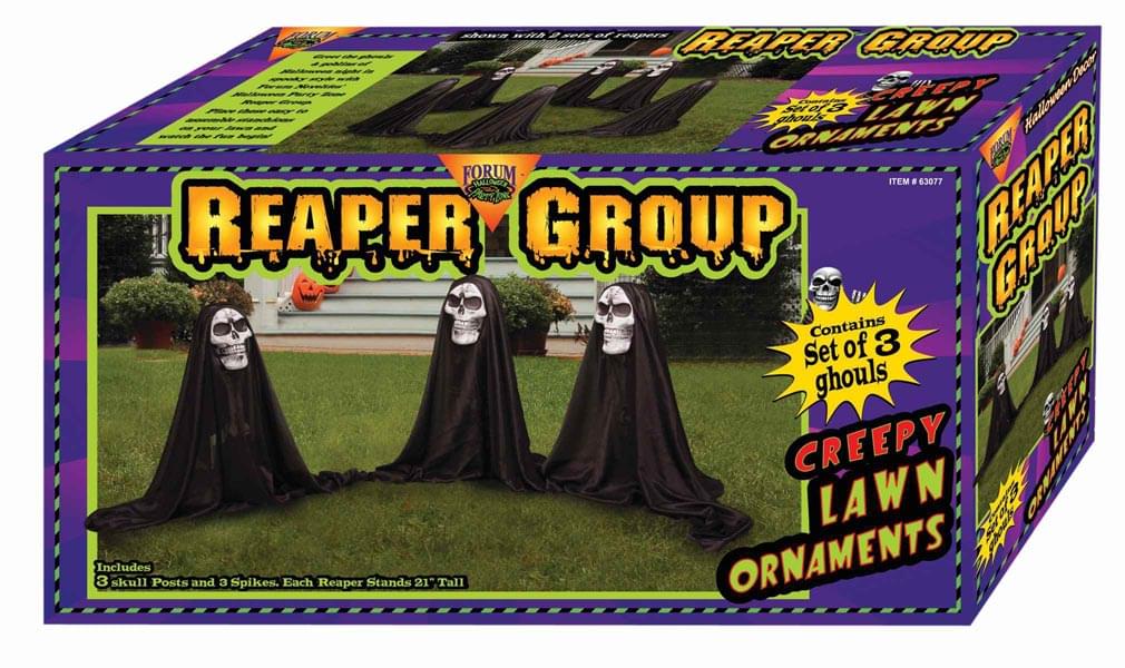 Grim Reaper Group Outdoor Halloween Prop Decoration Set of 3