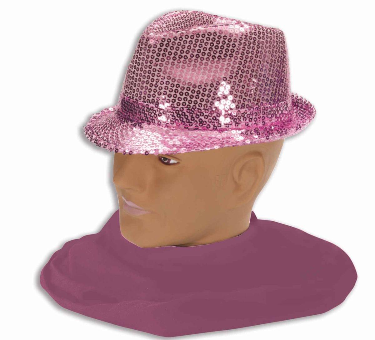 Pink Sequin Fedora Adult Costume Hat