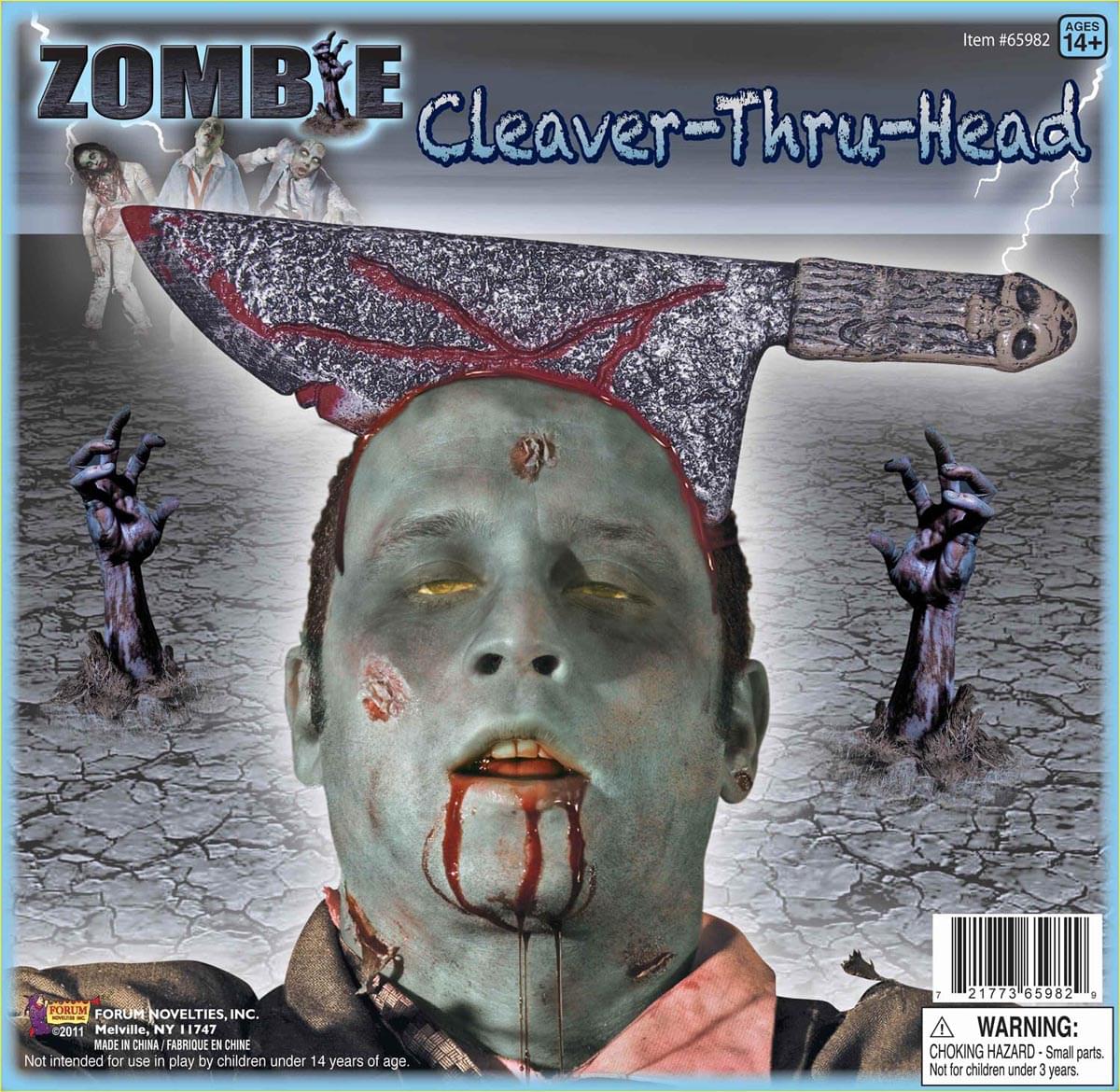Zombie Cleaver Thru Head Costume Accessory