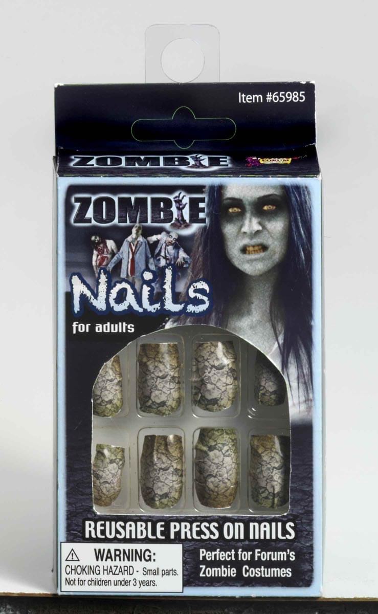Zombie Press On Nails Costume Accessory