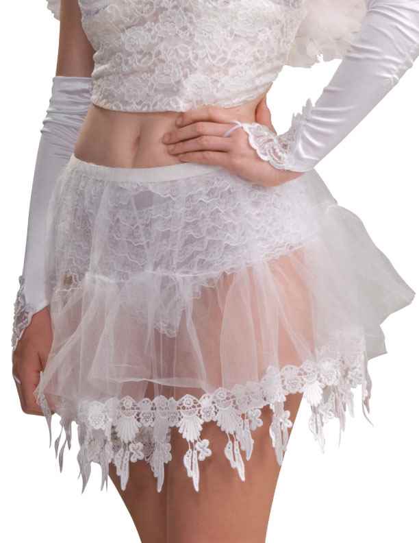 Angel White Crinoline Slip w/Lace Costume Accessory Adult OSFM