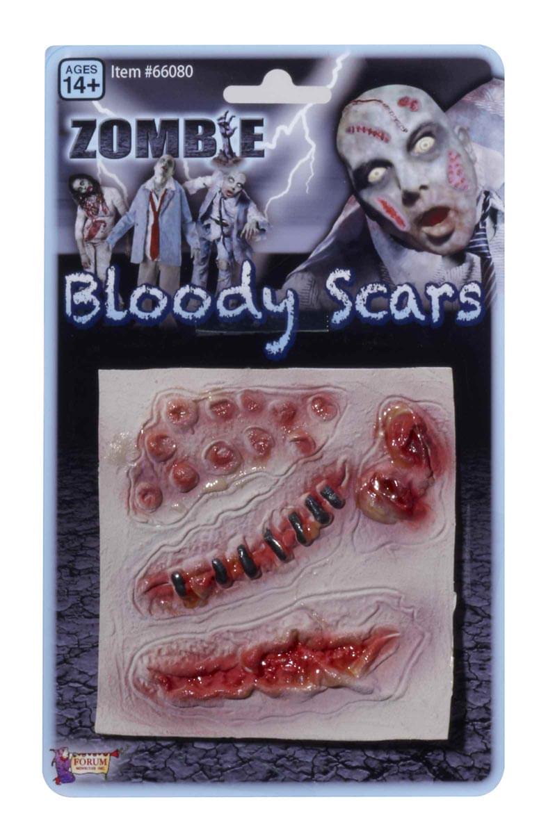 Zombie Multiple Prosthetic Bloody Scar Wounds Costume Accessory