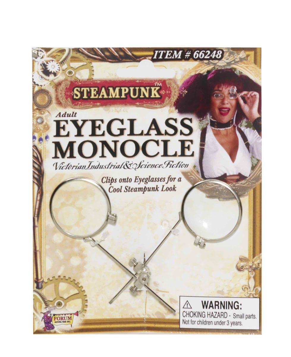Steampunk Eyeglass Monocle Clip Eyeware Adult Costume Accessory