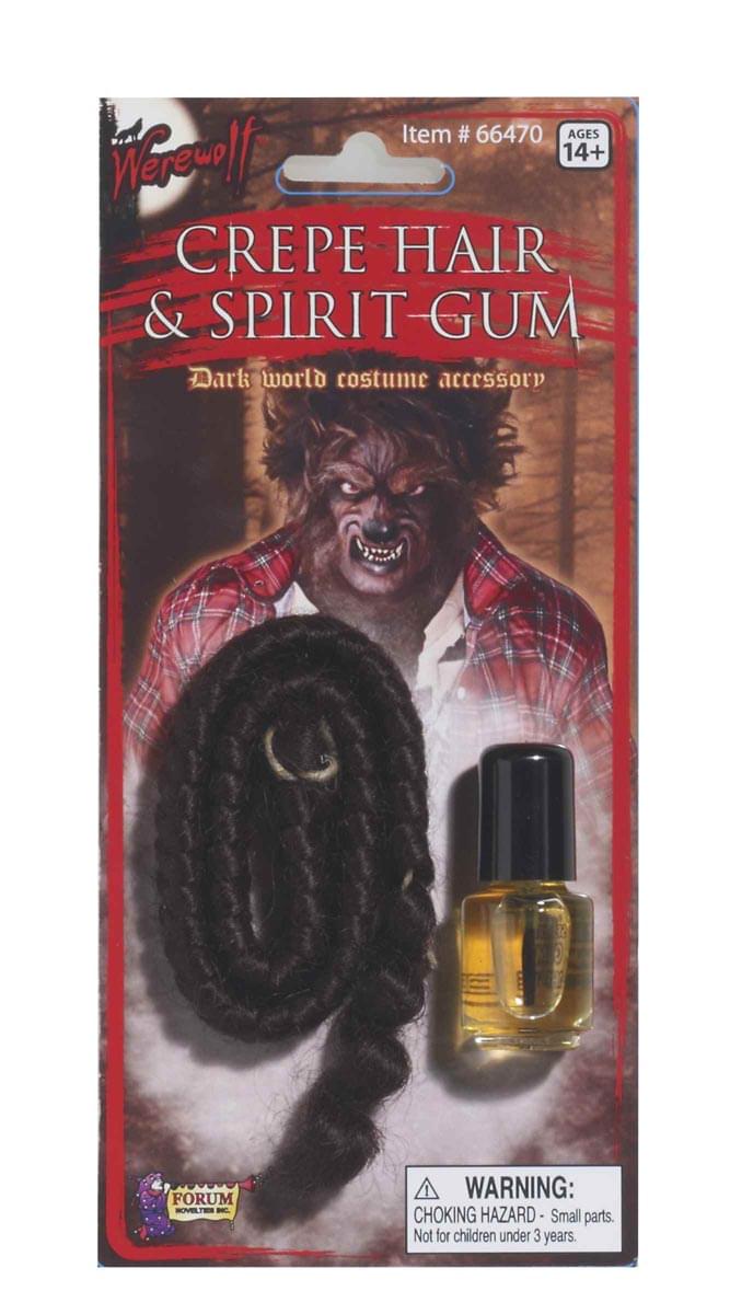 Werewolf Crepe Hair And Spirit Gum Set Costume Accessory