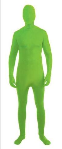 Disappearing Man Stretch Costume Jumpsuit Teen: Neon Green