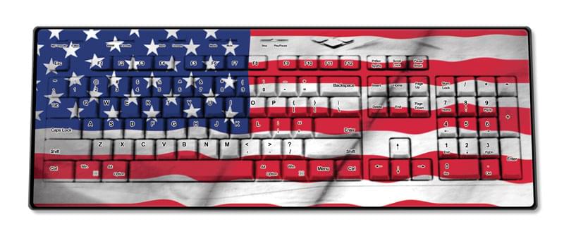 Old Glory USA Flag Wireless USB Keyboard