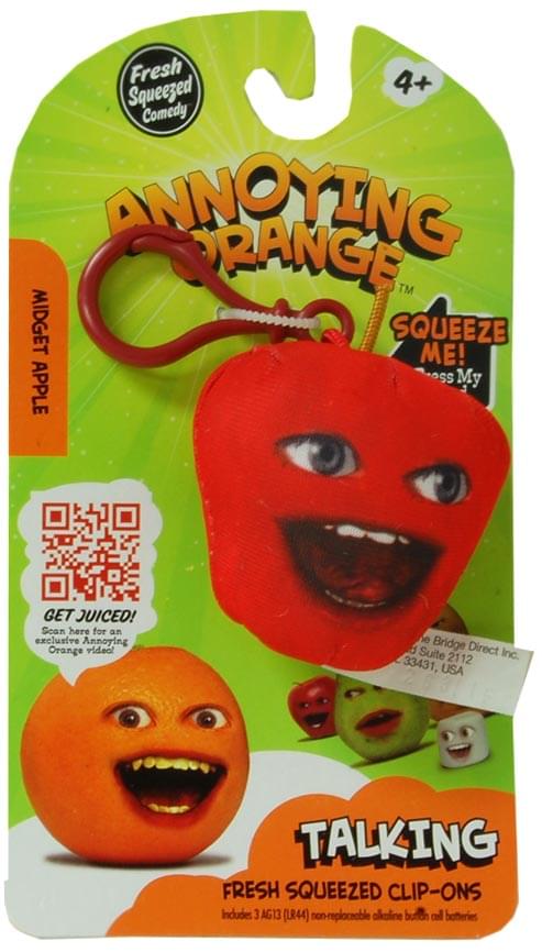 Annoying Orange 2.25" Talking Plush Clip On: Midget Apple