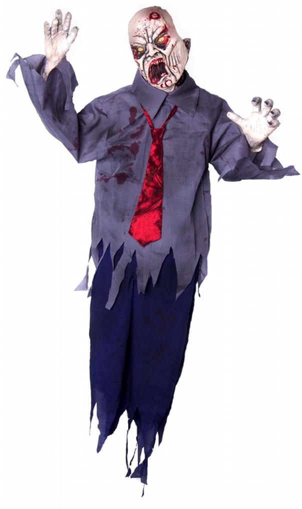 Animated Swinger 5 Foot Hanging Zombie w/Light Up Eyes & Sound Prop