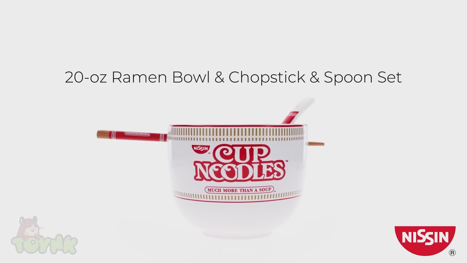 Nissin Cup Noodles 20-Ounce Ramen Bowl and Chopstick and Spoon Set