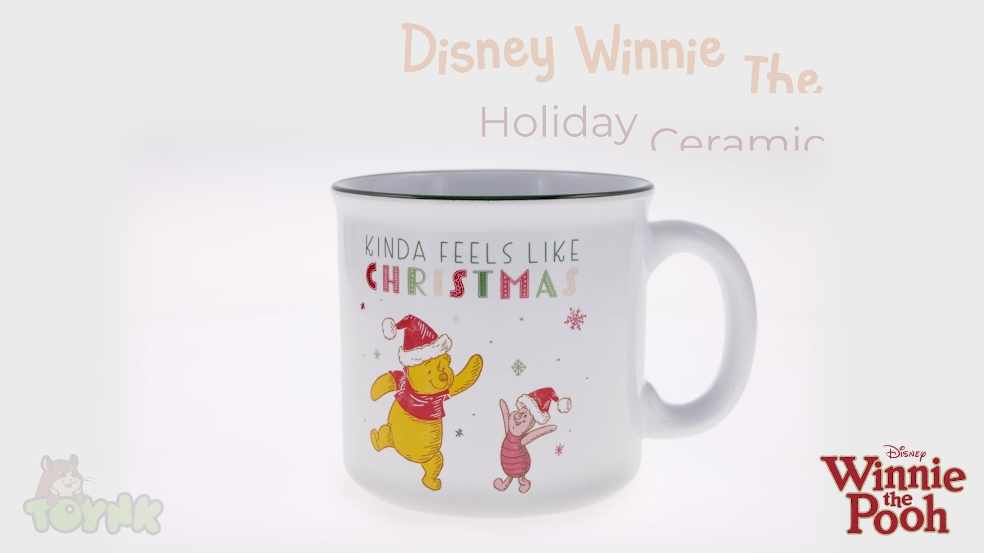 Disney Winnie The Pooh and Piglet Holiday Ceramic Camper Mug | Holds 20 Ounces