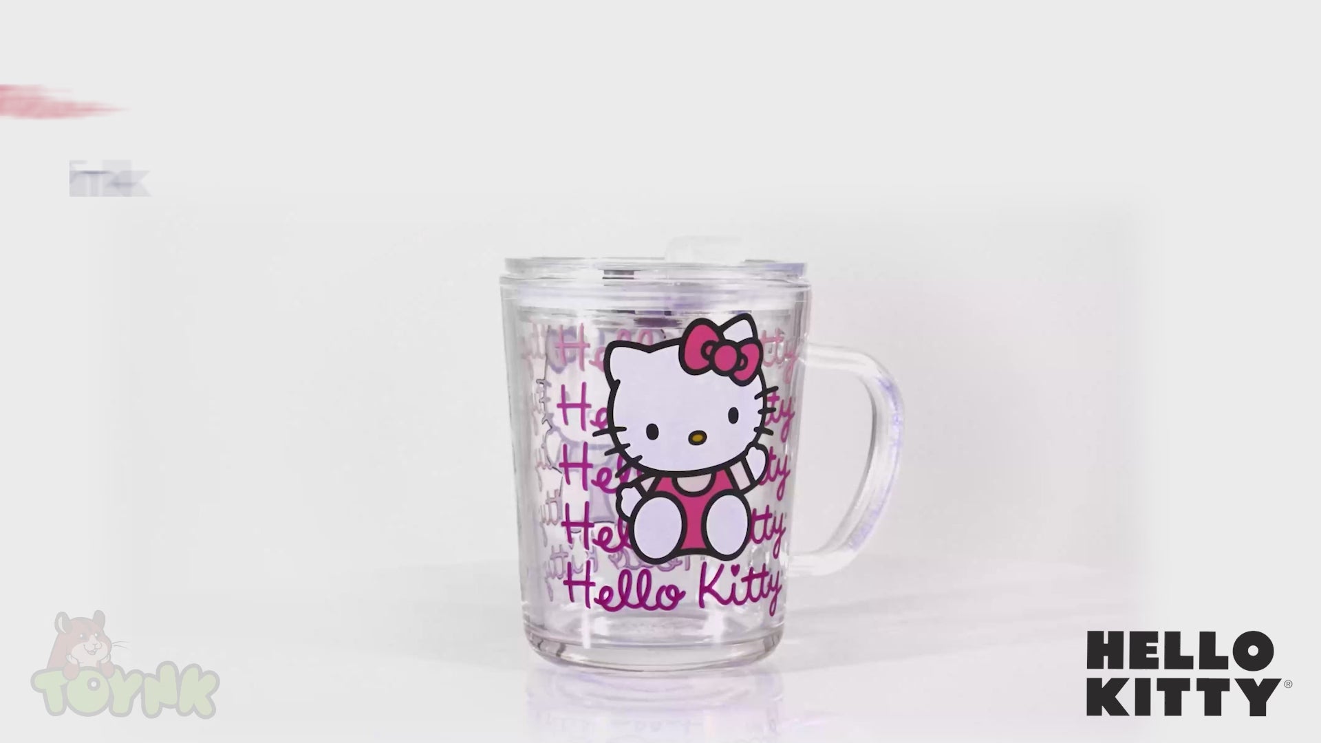 Sanrio Hello Kitty Pink Outfit Glass Mug With Lid | Holds 14 Ounces