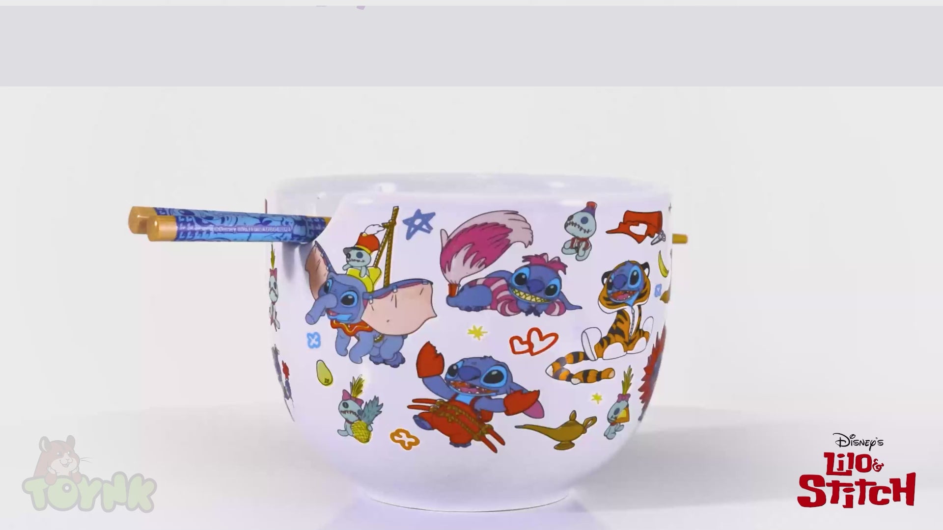 Disney Lilo & Stitch Costumes 20-Ounce Ceramic Ramen Bowl With Chopsticks