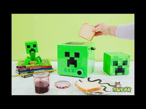Minecraft Green Creeper 2-Slice Toaster With Imprint Feature