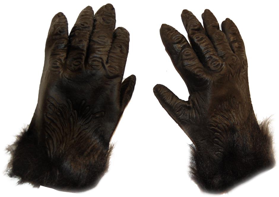 Scary Black Gorilla Ape Hands Costume Prop Adult
